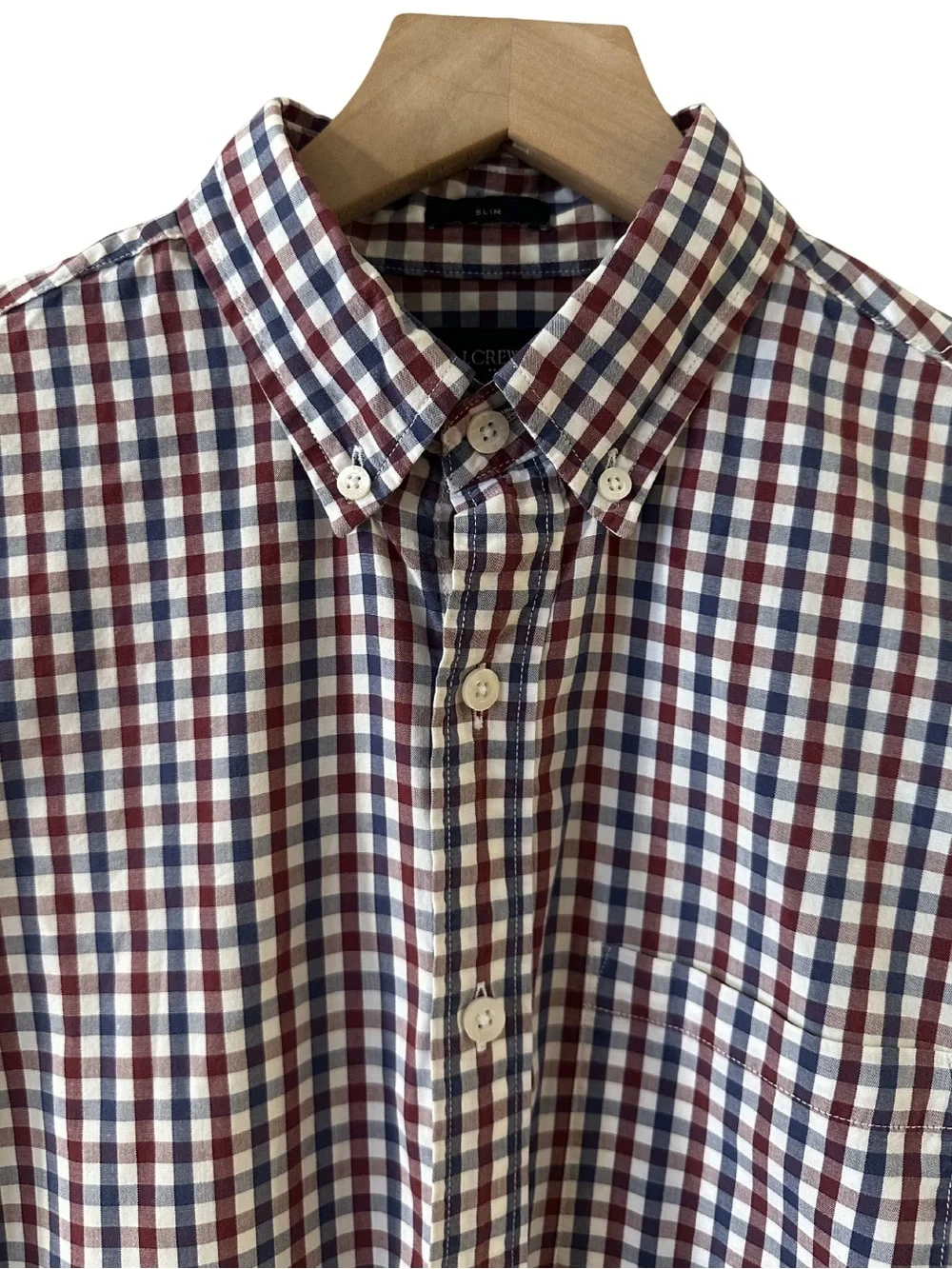J. Crew Long-Sleeve Gingham Slim Fit Oxford Button Down